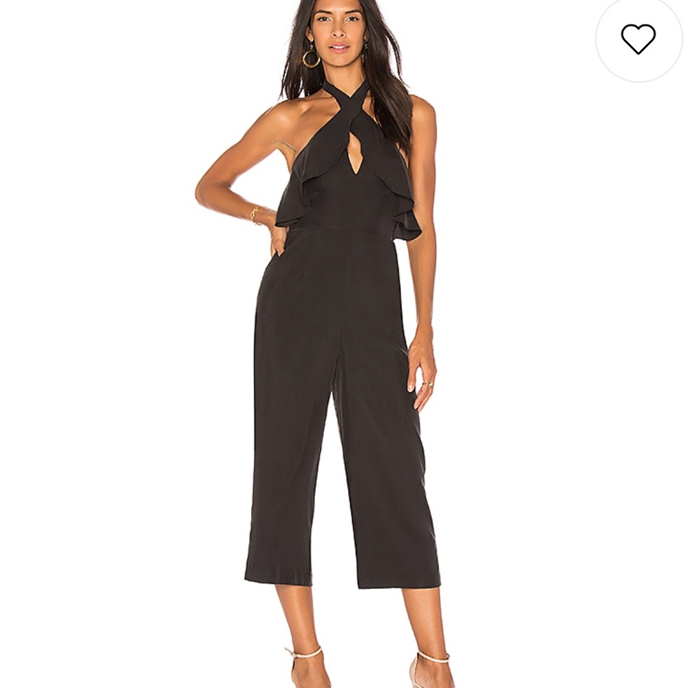 BCBG Generation Halter Ruffle Jumpsuit